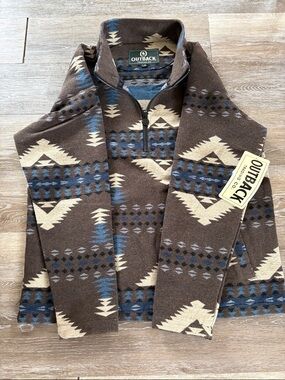 Outback Men’s Brown Aztec Half-Zip Fleece Pullover